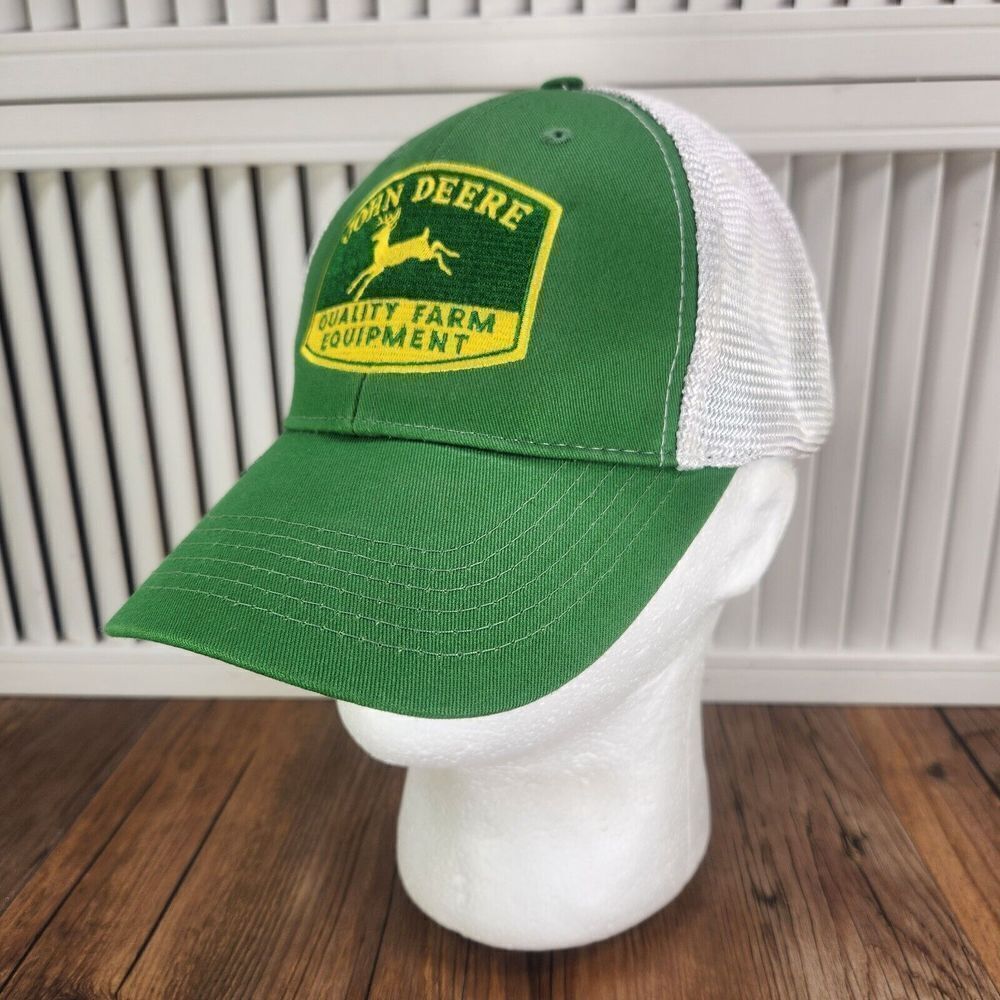 John Deere Hat Cap Strap Back Green Embroidered Farmer Farm Mens Tractor Field